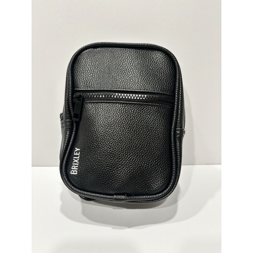 Brixley Black Leather Crossbody Bag Chic Travel City Minimalist - Picture 6 of 10